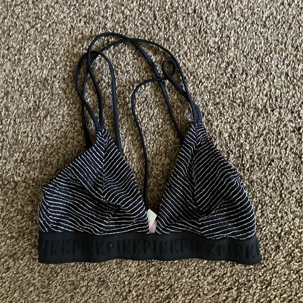 PINK Victoria's Secret Black and White Lined Bralette
